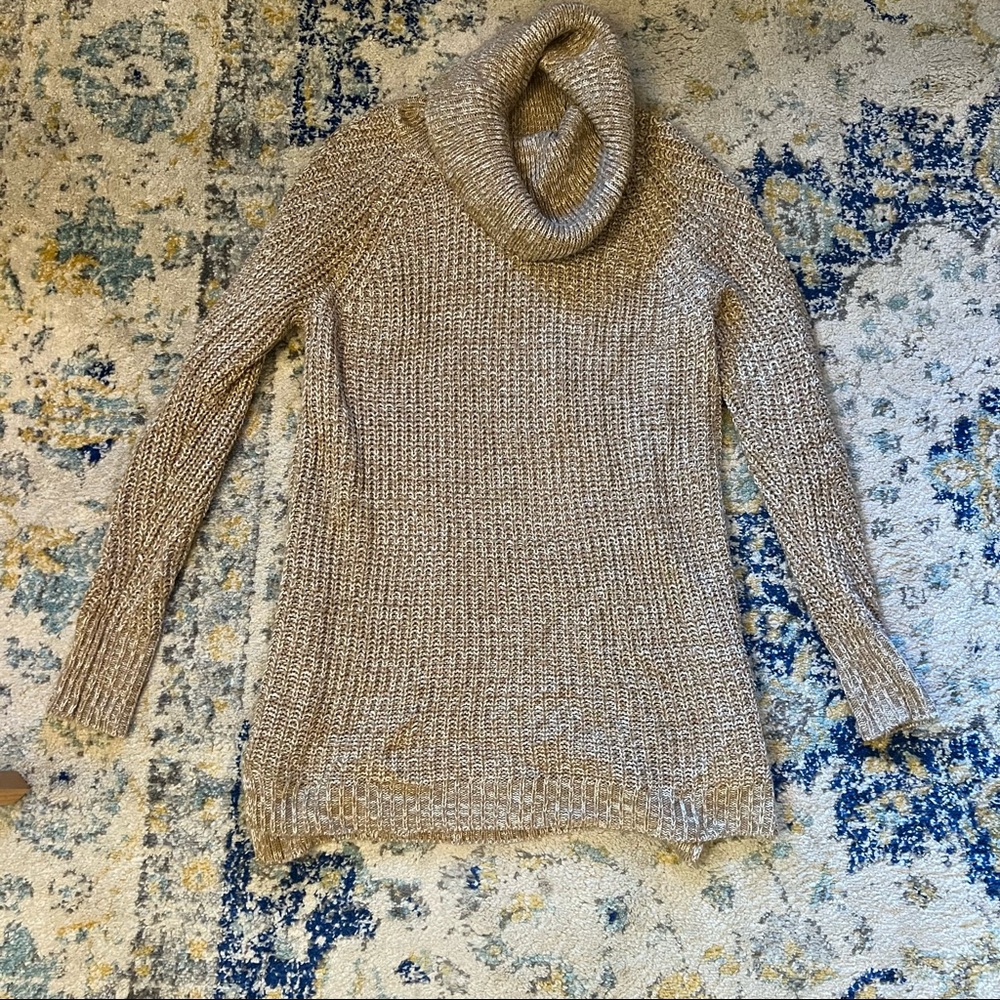 a new day Tan Cowlneck Sweater